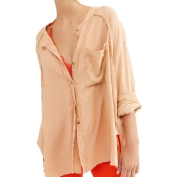 Free People Oversized Button-Down Shirt - Size S - Picture 3 of 3